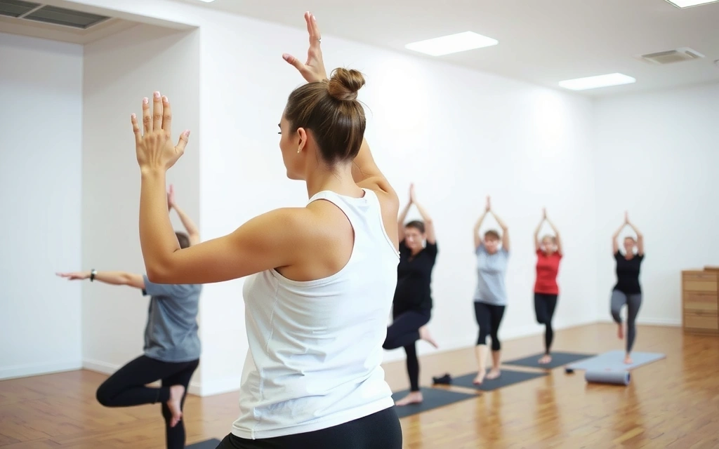 People in calm Hatha Yoga pose